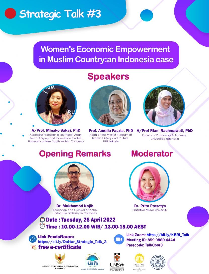 Atase Pendidikan dan Kebudayaan (Atdikbud) KBRI Canberra menggelar Strategic Talk #3 dengan tema Women