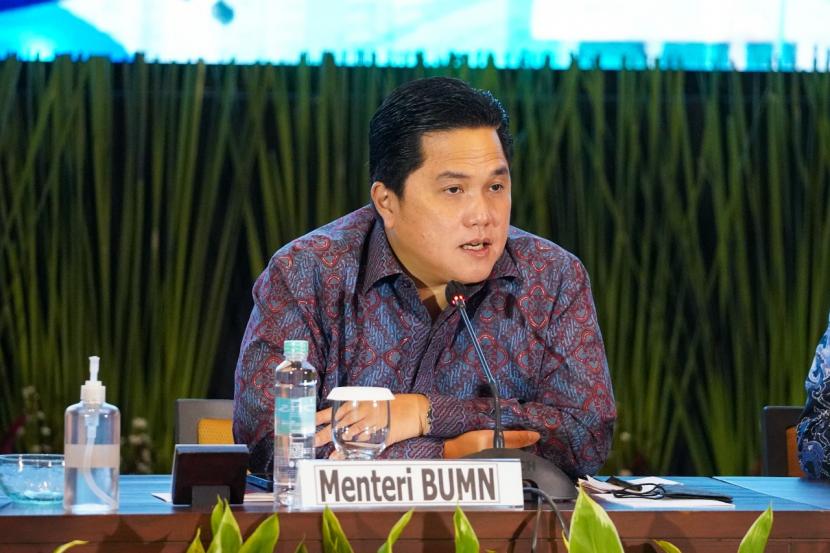 Menteri Badan Usaha Milik Negara (BUMN) Erick Thohir. Empat menteri mendapatkan nilai baik dalam survei, salah satunya Erick Thohir.