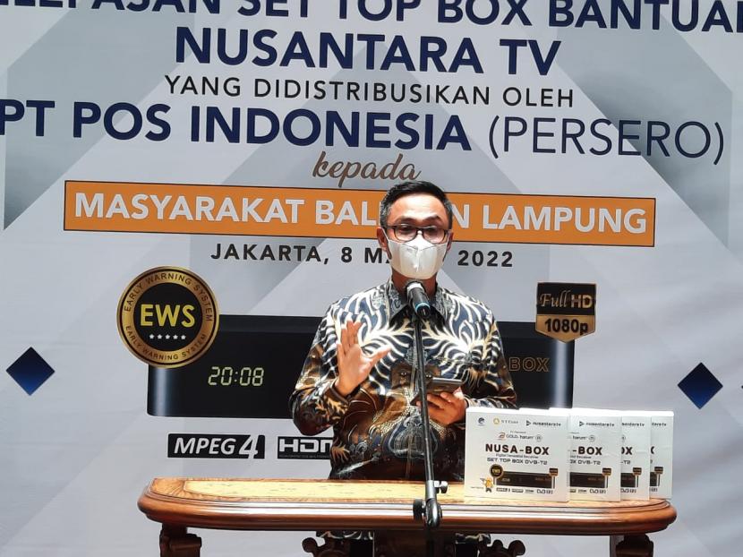 PT  Pos  Indonesia  (Persero) bekerjasama dengan PT Nusantara Media Mandiri menyelenggarakan peresmian Pengiriman Perdana Perangkat Set Top Box (STB) Bantuan Pemerintah Untuk Rumah Tangga Miskin Analog Switch Off (ASO) Tahap I untuk provinsi Bali dan Provinsi Lampung.