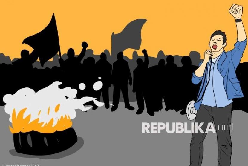 Ilustrasi Demontrasi Mahasiswa