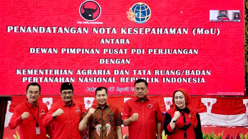 PDIP menandatangani MoU dengan Kementerian ATR/BPN mengenai pendaftaran aset partai di setiap kabupaten, kota, hingga provinsi.