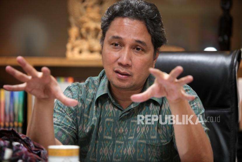 Dirjen Kebudayaan Hilmar Farid memberikan paparannya terkait Muhibah Budaya Jalur Rempah yang akan digelar pada 1 Juni 2022.