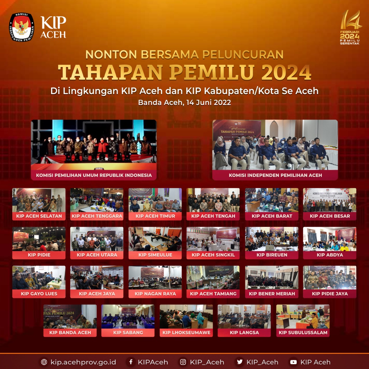 KIP Aceh Ikuti Launching Tahapan Pemilu 2024