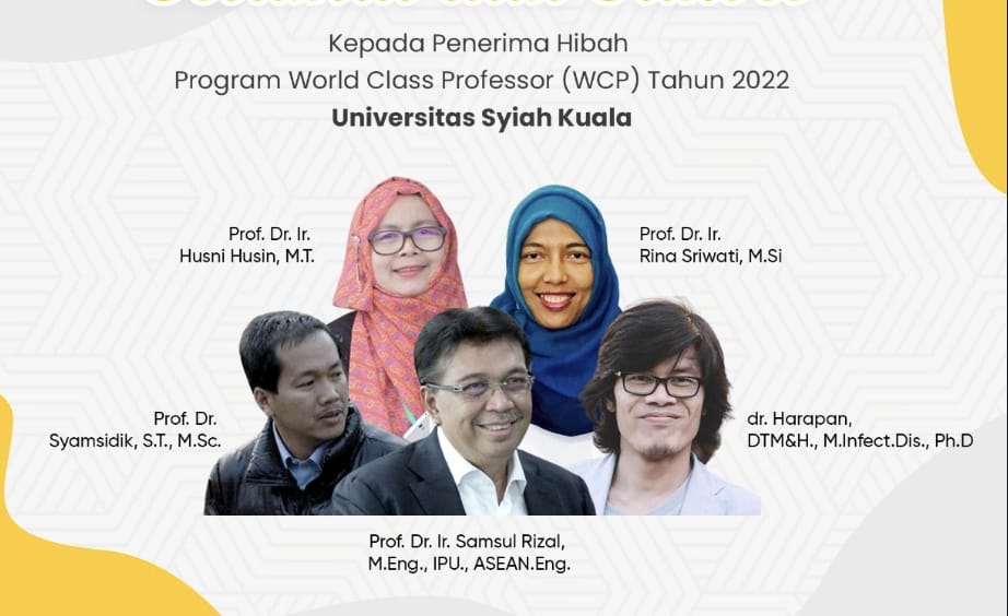 Lima Dosen Universitas Syiah Kuala Berhasil Menangkan Hibah WCP
