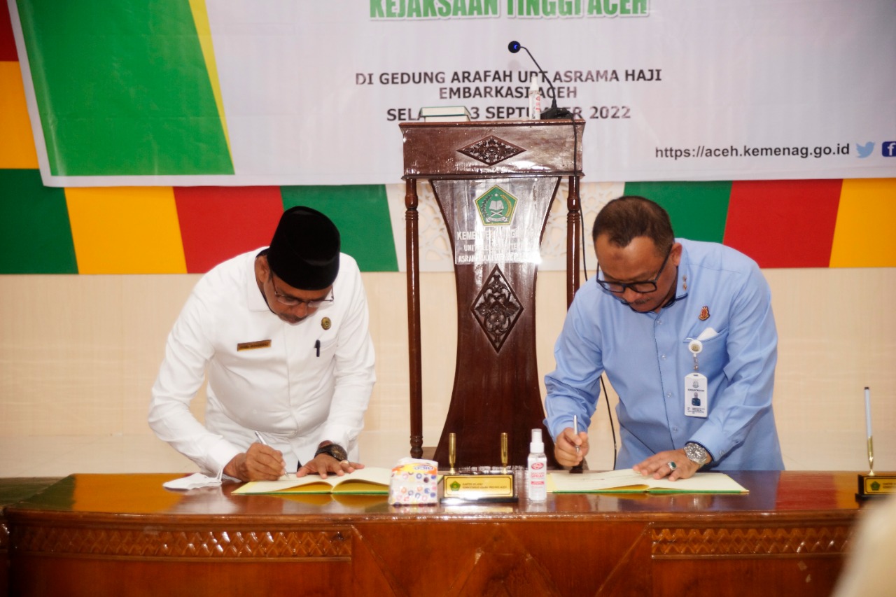 Kemenag Aceh dan Kajati Sepakati Kerjasama Bidang Hukum Perdata dan Tata Usaha Negara