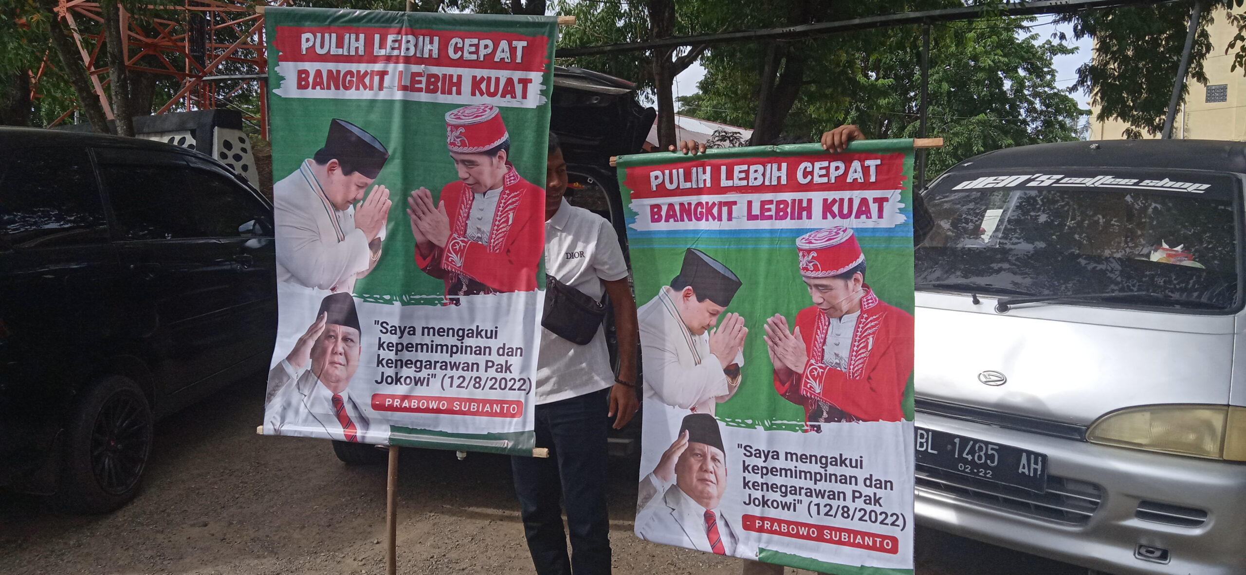 Spanduk Liar Bergambar Prabowo-Jokowi Bertebaran, Kader Gerindra Datangi Polda Aceh