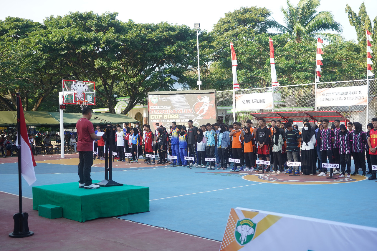 Kasdam IM Buka Turnamen Bola Basket Pangdam IM Cup 2022