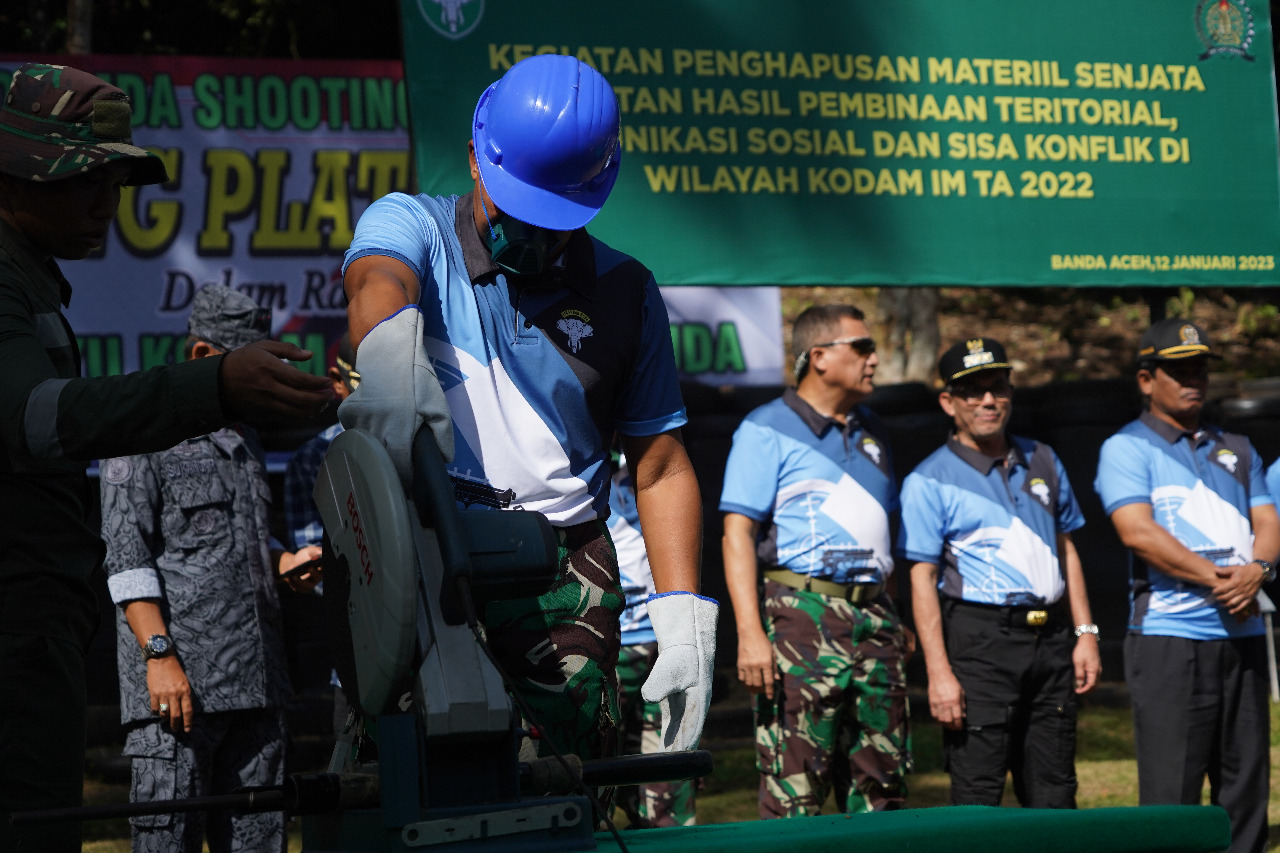 Kodam IM Musnahkan 26 Pucuk Senjata Rakitan Sisa Konflik
