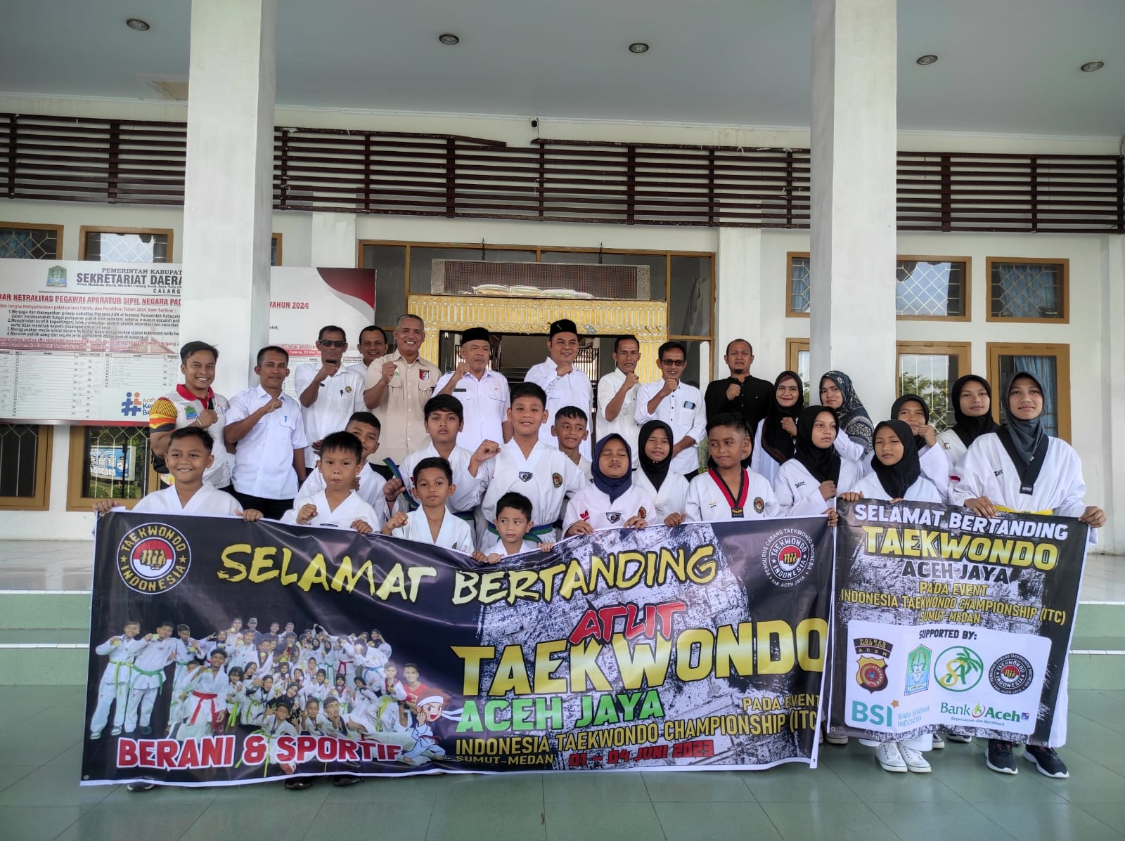 Sekretaris Daerah Aceh Jaya Lepas Atlet Taekwondo ke Event Indonesia Taekwondo Championship 
