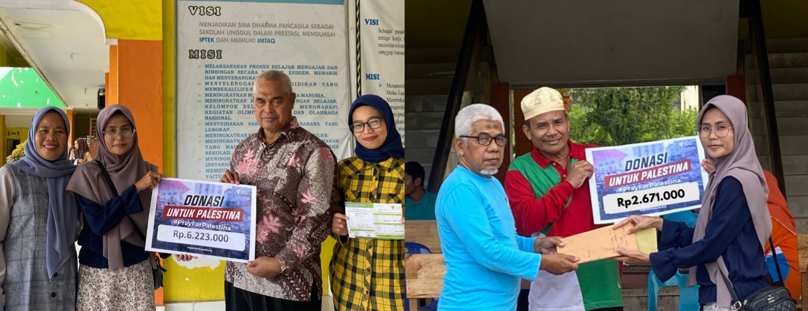 SMA/SMK dan SMP Dharma Pancasila Salurkan Donasi Palestina ke DD Waspada