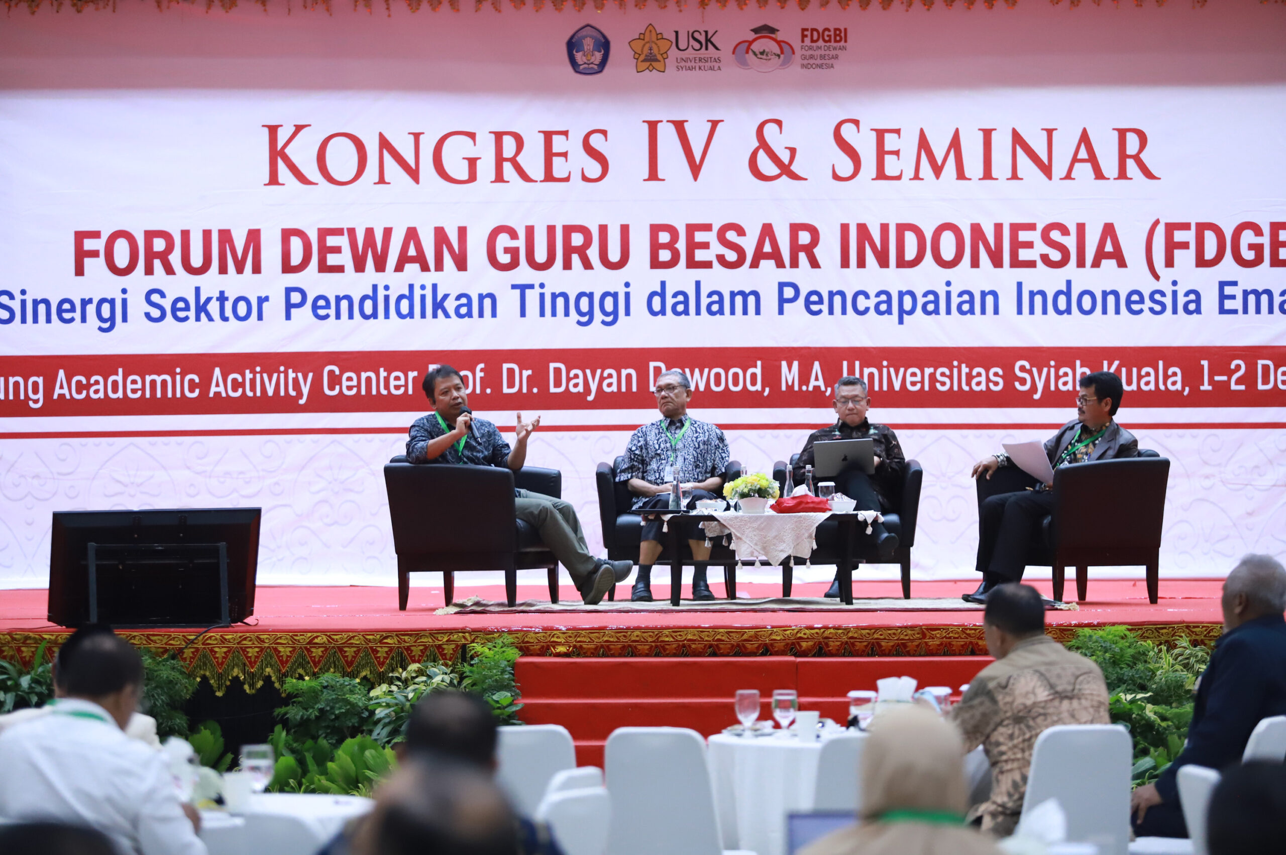 Forum Dewan Guru Besar Indonesia di USK, Bahas Arah Pendidikan Menuju Indonesia Emas 2045