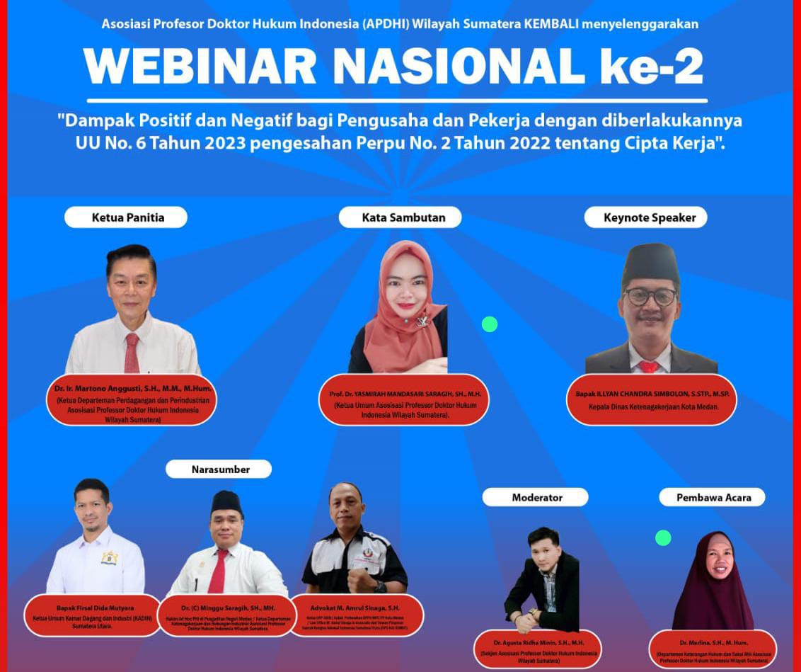 APDHI Sumatera Gelar Webinar Nasional Ke-2 Tentang UU Cipta Kerja