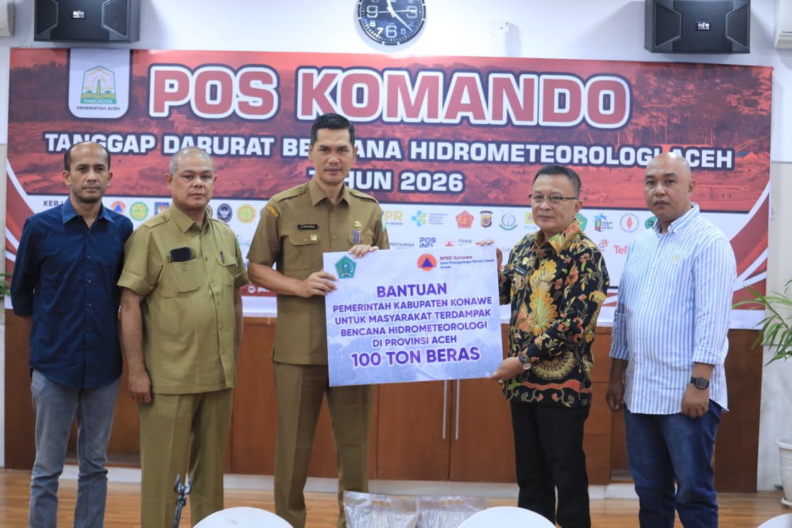 ​Pemkab Konawe Salurkan Bantuan 100 Ton Beras untuk Korban Bencana Aceh