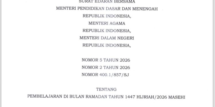 Pemerintah Terbitkan SEB Pembelajaran Ramadan 2026, Ini Jadwal dan Ketentuannya