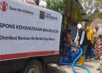 842 KK Terdampak Banjir Aceh Utara Terima 16 Ribu Liter Air Bersih