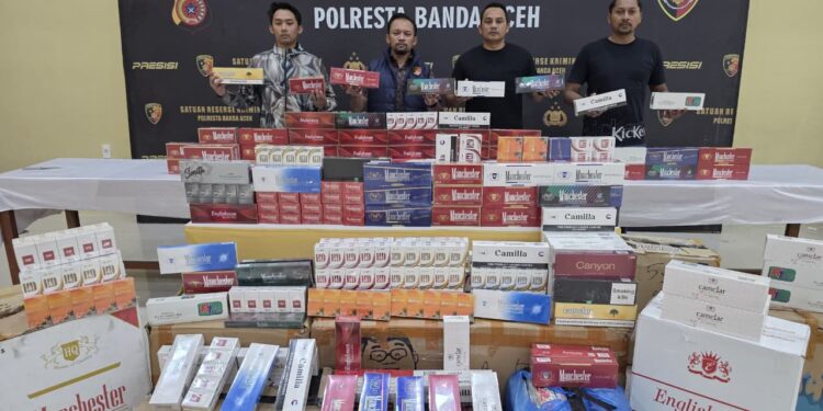 Polresta Banda Aceh Sita 70 Ribu Batang Rokok Ilegal, Dua Mahasiswa Diamankan