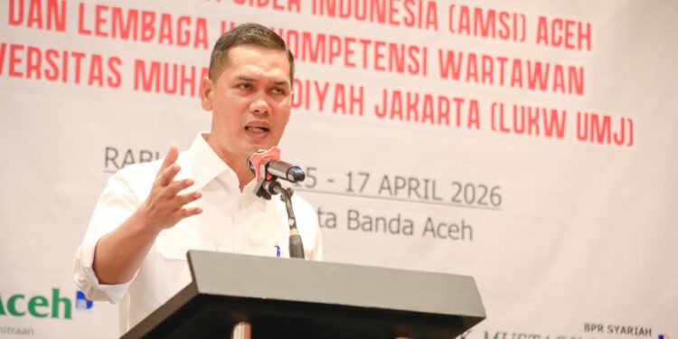 Buka UKW dan Seminar Nasional AMSI Aceh, Sekda Tekankan Penguatan Ekosistem Media Pascabencana