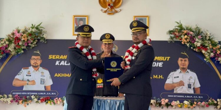 Sertijab Kalapas Blangpidie, Iwan Setiawan Resmi Gantikan Akhmad Heru Setiawan