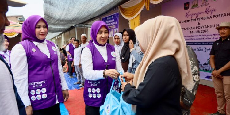 Peringati Hari Posyandu Nasional di Langkahan, Ketum Posyandu Sosialisasi 6 SPM