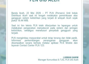 PLN Selidiki Gangguan Kelistrikan di Sejumlah Wilayah Aceh