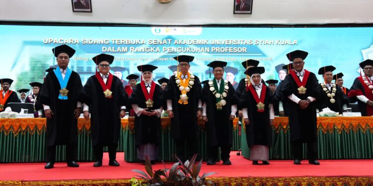 USK Kukuhkan Lima Profesor Baru: Perkuat Inovasi dan Solusi bagi Masyarakat Aceh