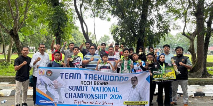 Kontingen Taekwondo Aceh Besar Borong 17 Medali di Sumut National Championship 2026