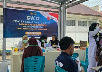 Lapas Blangpidie Gelar Donor Darah dan Cek Kesehatan Gratis bagi WBP