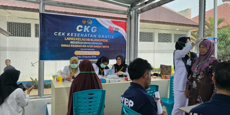 Lapas Blangpidie Gelar Donor Darah dan Cek Kesehatan Gratis bagi WBP