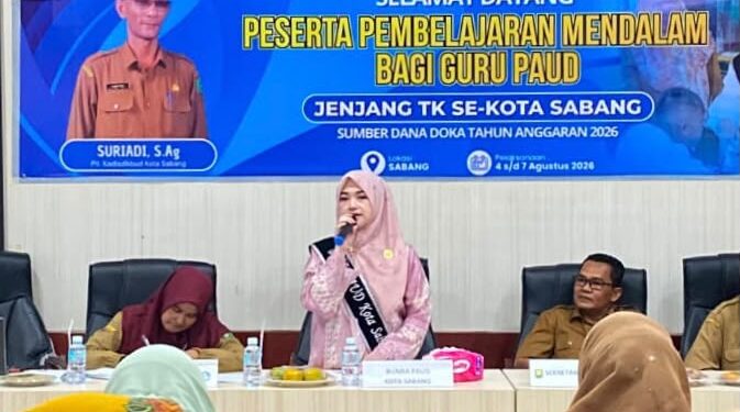 Buka Pelatihan Guru TK, Bunda PAUD Sabang Tekankan Pentingnya Deep Learning