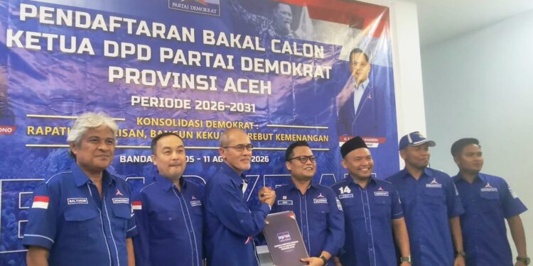 Nurdiansyah Alasta Resmi Daftar Calon Ketua Demokrat Aceh, Berkas Diterima SC Musda
