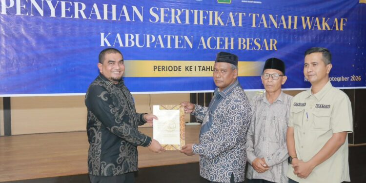 20 Nazir Terima Sertifikat Tanah Wakaf, Kemenag Aceh Besar: Wajib Produktif
